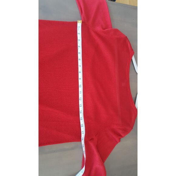 INC International Concepts, Red‎ cowl sweater/Tunic with draped front, Large - Picture 8 of 8